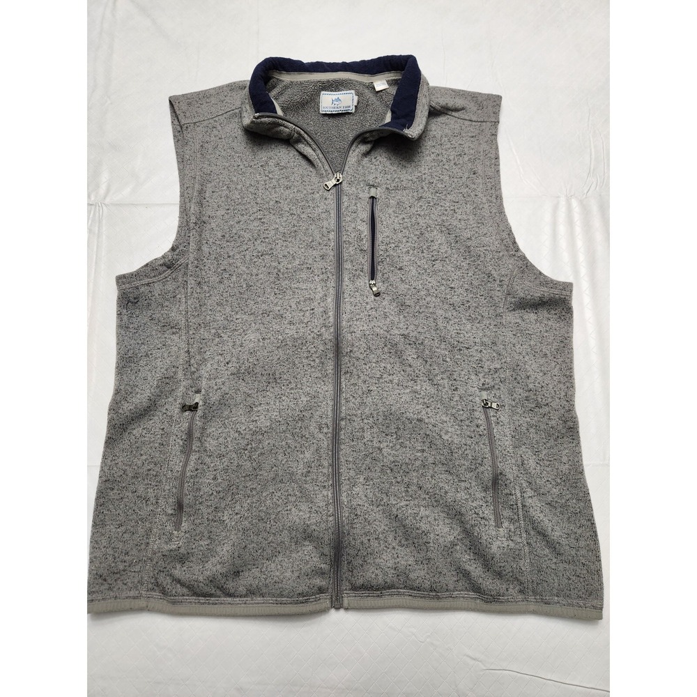 Southern Tide Vest Mens XL Gray Sweater Samson Peak Golf Casual Stretch Full Zip